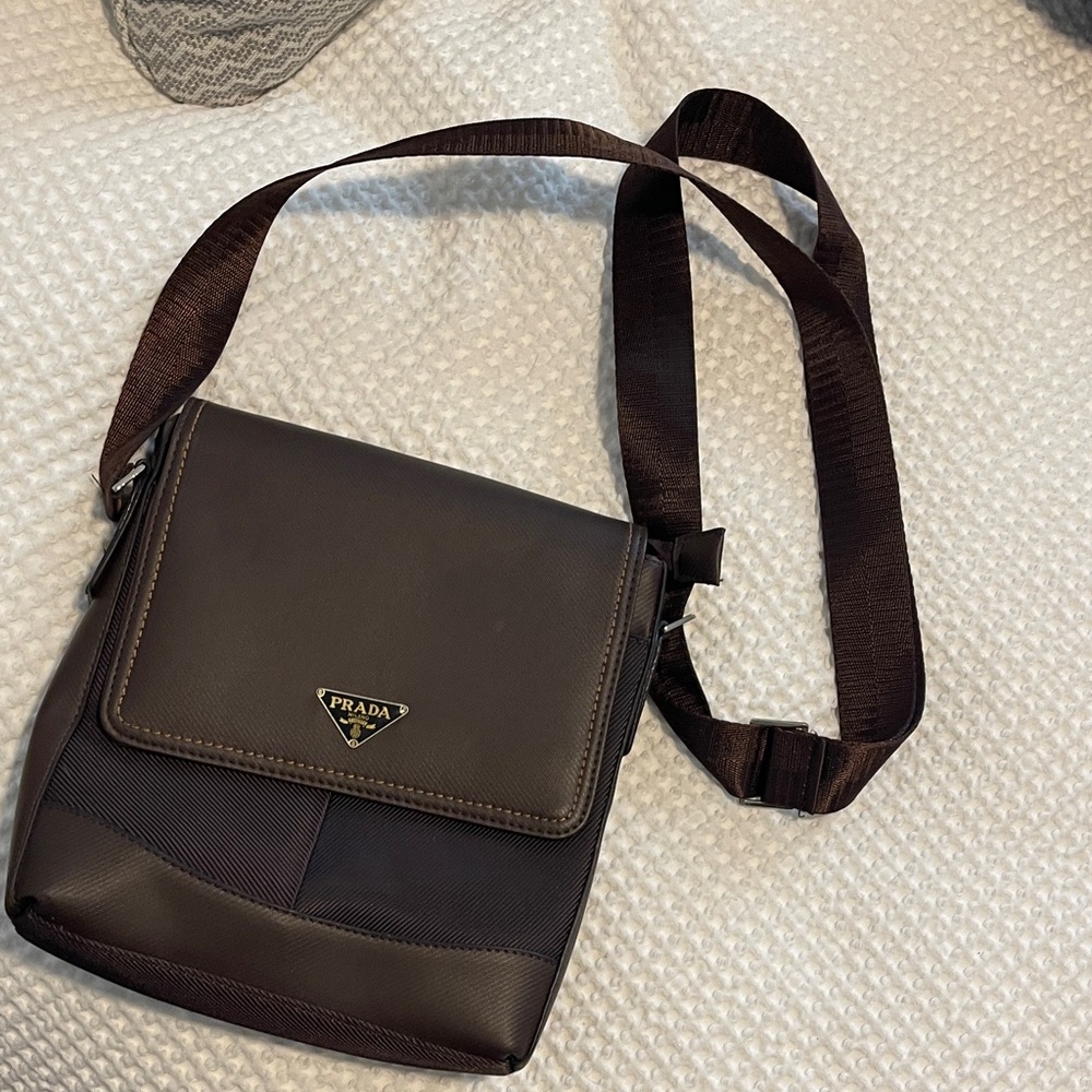 Prada -like Dark Brown  Messenger Bag